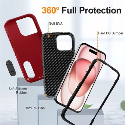 For iPhone 16 Pro Max Case Kickstand Shockproof PC+Silicone+EVA Phone Cover