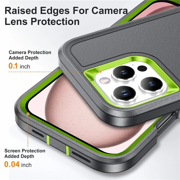 For iPhone 16 Pro Max Case Kickstand Shockproof PC+Silicone+EVA Phone Cover