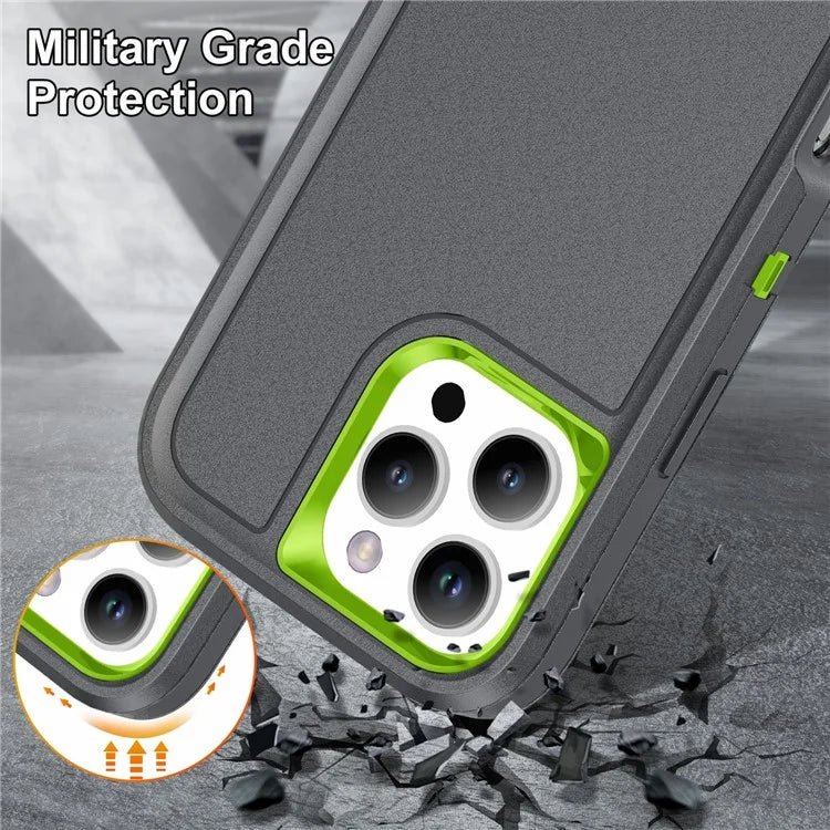 For iPhone 16 Pro Max Case Kickstand Shockproof PC+Silicone+EVA Phone Cover