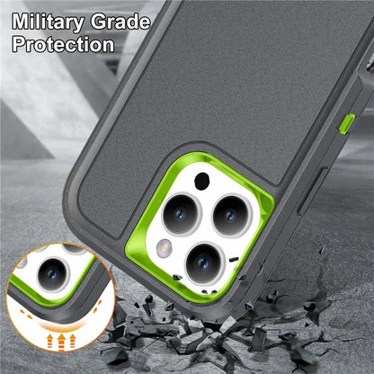For iPhone 16 Pro Max Case Kickstand Shockproof PC+Silicone+EVA Phone Cover