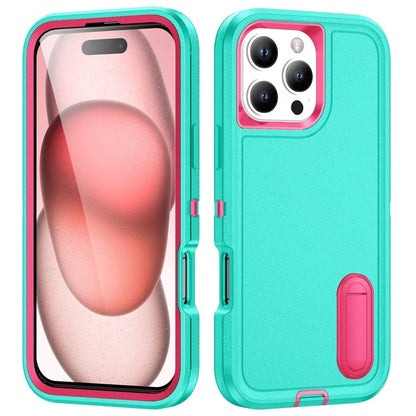 For iPhone 16 Pro Max Case Kickstand Shockproof PC+Silicone+EVA Phone Cover