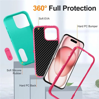 For iPhone 16 Pro Max Case Kickstand Shockproof PC+Silicone+EVA Phone Cover