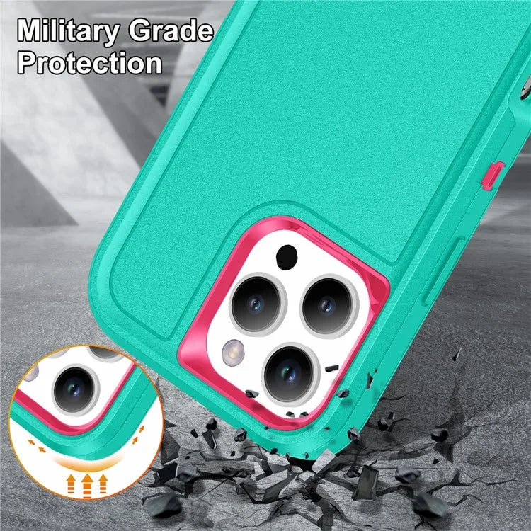 For iPhone 16 Pro Max Case Kickstand Shockproof PC+Silicone+EVA Phone Cover