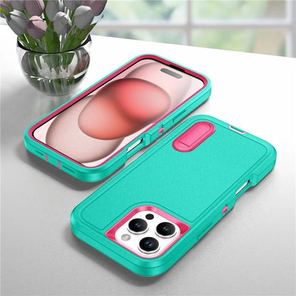 For iPhone 16 Pro Max Case Kickstand Shockproof PC+Silicone+EVA Phone Cover