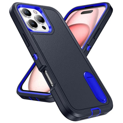 For iPhone 16 Pro Max Case Kickstand Shockproof PC+Silicone+EVA Phone Cover
