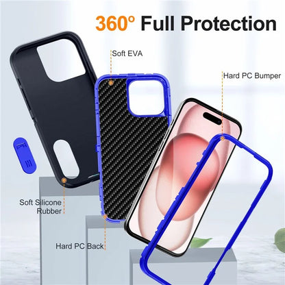 For iPhone 16 Pro Max Case Kickstand Shockproof PC+Silicone+EVA Phone Cover