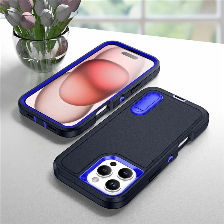 For iPhone 16 Pro Max Case Kickstand Shockproof PC+Silicone+EVA Phone Cover