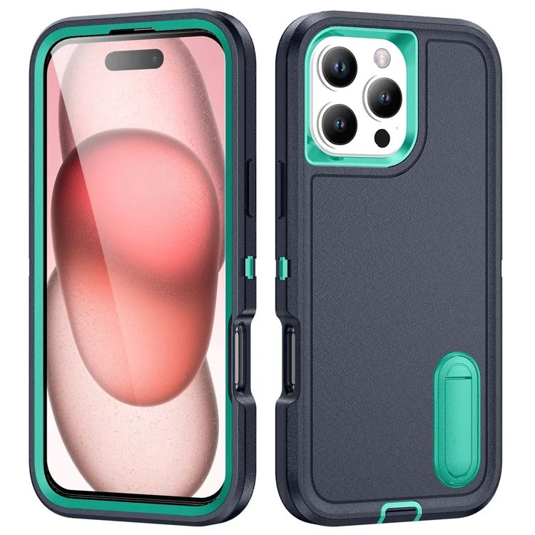 For iPhone 16 Pro Max Case Kickstand Shockproof PC+Silicone+EVA Phone Cover