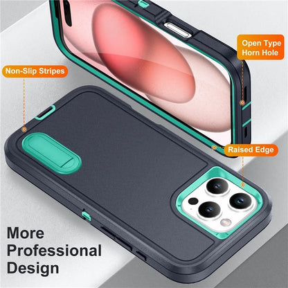 For iPhone 16 Pro Max Case Kickstand Shockproof PC+Silicone+EVA Phone Cover