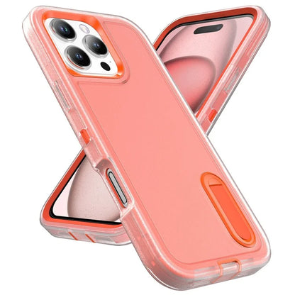For iPhone 16 Pro Max Case Kickstand Shockproof PC+Silicone+EVA Phone Cover