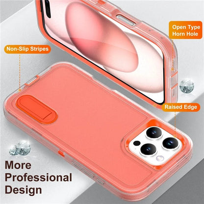 For iPhone 16 Pro Max Case Kickstand Shockproof PC+Silicone+EVA Phone Cover