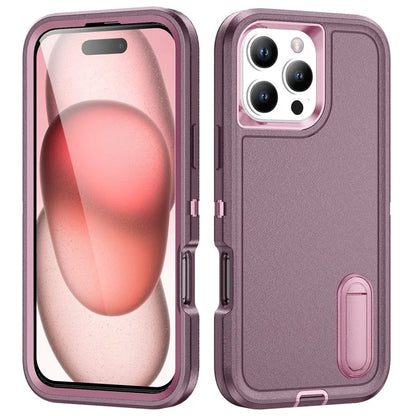 For iPhone 16 Pro Max Case Kickstand Shockproof PC+Silicone+EVA Phone Cover