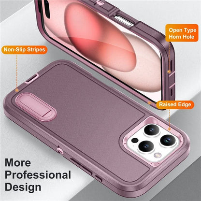 For iPhone 16 Pro Max Case Kickstand Shockproof PC+Silicone+EVA Phone Cover