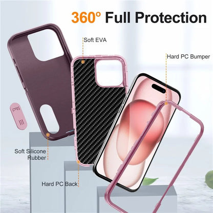 For iPhone 16 Pro Max Case Kickstand Shockproof PC+Silicone+EVA Phone Cover