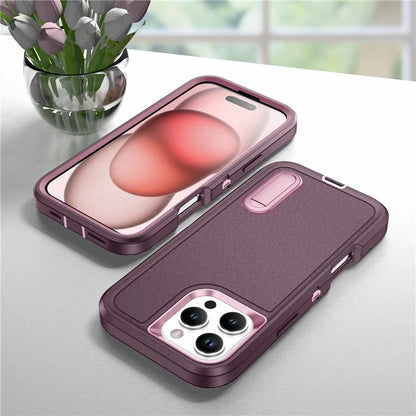 For iPhone 16 Pro Max Case Kickstand Shockproof PC+Silicone+EVA Phone Cover
