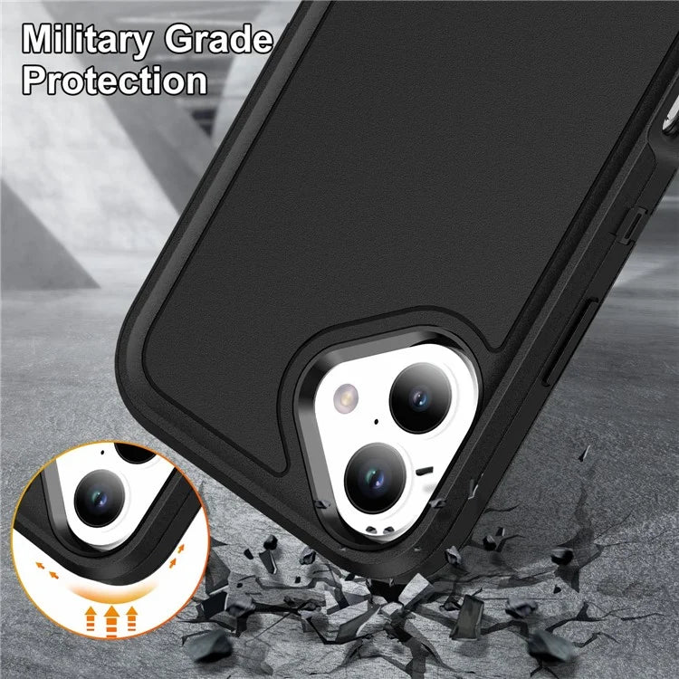 For iPhone 16 Plus Case PC+Silicone+EVA 3-in-1 Shockproof Phone Cover