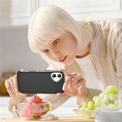 For iPhone 16 Plus Case PC+Silicone+EVA 3-in-1 Shockproof Phone Cover