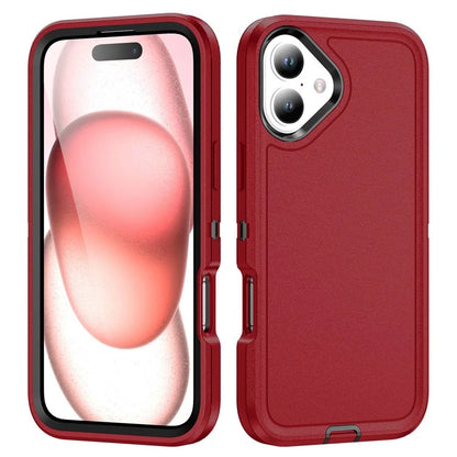 For iPhone 16 Plus Case PC+Silicone+EVA 3-in-1 Shockproof Phone Cover