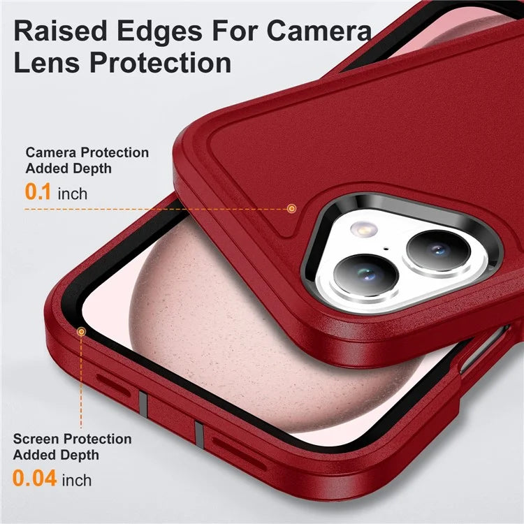 For iPhone 16 Plus Case PC+Silicone+EVA 3-in-1 Shockproof Phone Cover