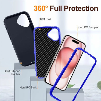 For iPhone 16 Plus Case PC+Silicone+EVA 3-in-1 Shockproof Phone Cover