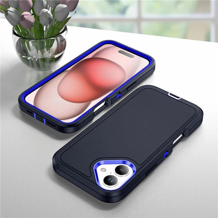 For iPhone 16 Plus Case PC+Silicone+EVA 3-in-1 Shockproof Phone Cover