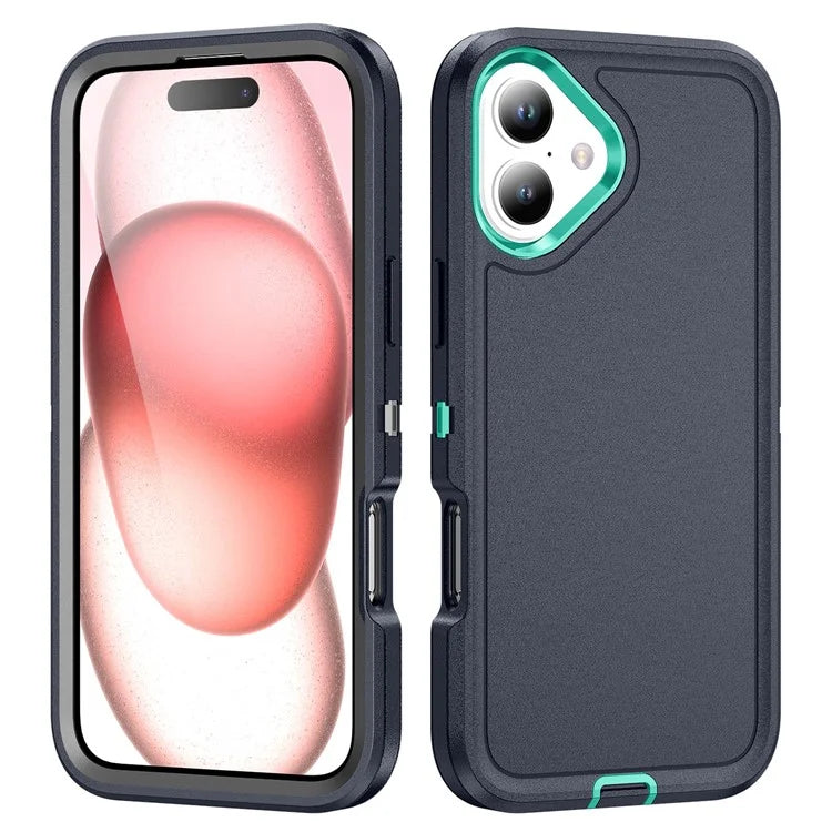 For iPhone 16 Plus Case PC+Silicone+EVA 3-in-1 Shockproof Phone Cover