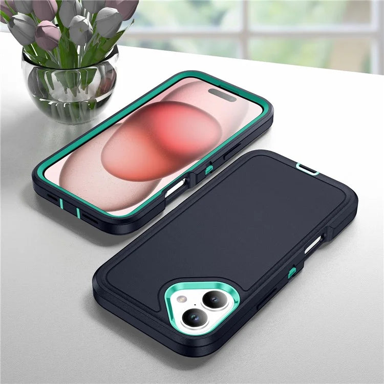 For iPhone 16 Plus Case PC+Silicone+EVA 3-in-1 Shockproof Phone Cover