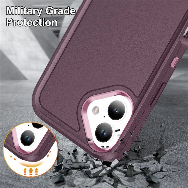 For iPhone 16 Plus Case PC+Silicone+EVA 3-in-1 Shockproof Phone Cover