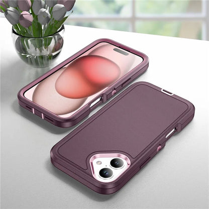 For iPhone 16 Plus Case PC+Silicone+EVA 3-in-1 Shockproof Phone Cover