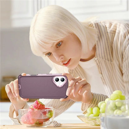 For iPhone 16 Plus Case PC+Silicone+EVA 3-in-1 Shockproof Phone Cover