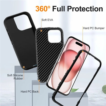 For iPhone 16 Pro Case Drop-Proof PC+Silicone+EVA 3-in-1 Phone Cover