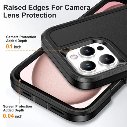 For iPhone 16 Pro Case Drop-Proof PC+Silicone+EVA 3-in-1 Phone Cover