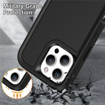 For iPhone 16 Pro Case Drop-Proof PC+Silicone+EVA 3-in-1 Phone Cover