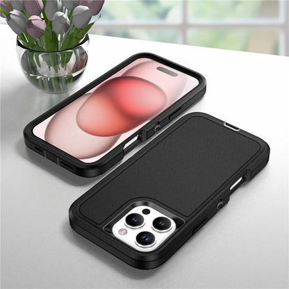 For iPhone 16 Pro Case Drop-Proof PC+Silicone+EVA 3-in-1 Phone Cover