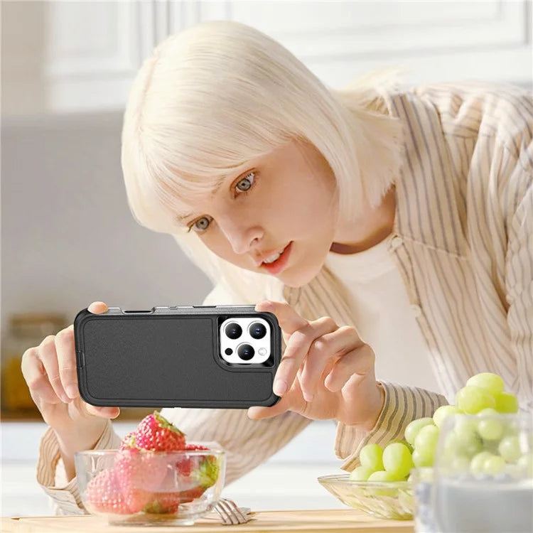 For iPhone 16 Pro Case Drop-Proof PC+Silicone+EVA 3-in-1 Phone Cover