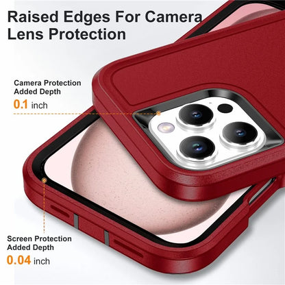 For iPhone 16 Pro Case Drop-Proof PC+Silicone+EVA 3-in-1 Phone Cover