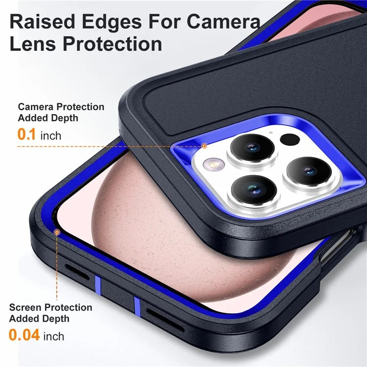 For iPhone 16 Pro Case Drop-Proof PC+Silicone+EVA 3-in-1 Phone Cover