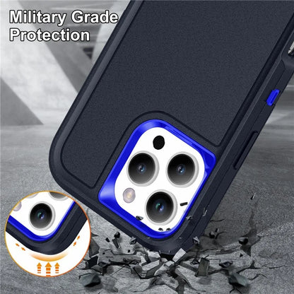 For iPhone 16 Pro Case Drop-Proof PC+Silicone+EVA 3-in-1 Phone Cover