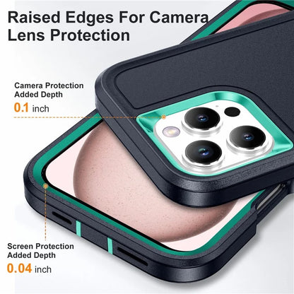 For iPhone 16 Pro Case Drop-Proof PC+Silicone+EVA 3-in-1 Phone Cover