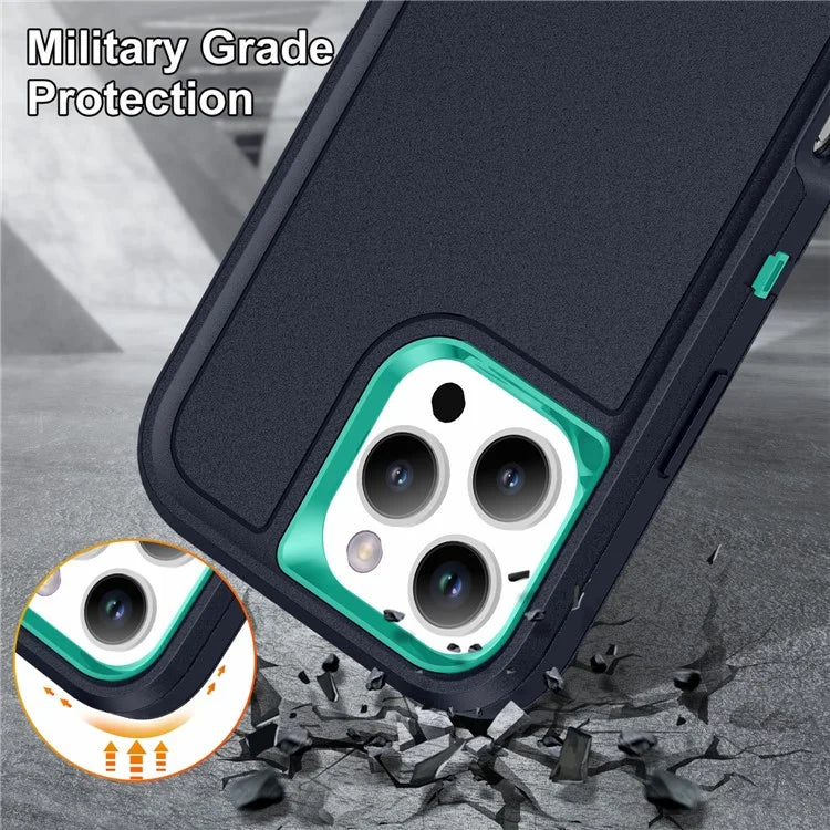 For iPhone 16 Pro Case Drop-Proof PC+Silicone+EVA 3-in-1 Phone Cover