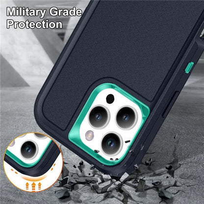 For iPhone 16 Pro Case Drop-Proof PC+Silicone+EVA 3-in-1 Phone Cover