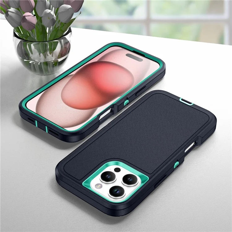 For iPhone 16 Pro Case Drop-Proof PC+Silicone+EVA 3-in-1 Phone Cover