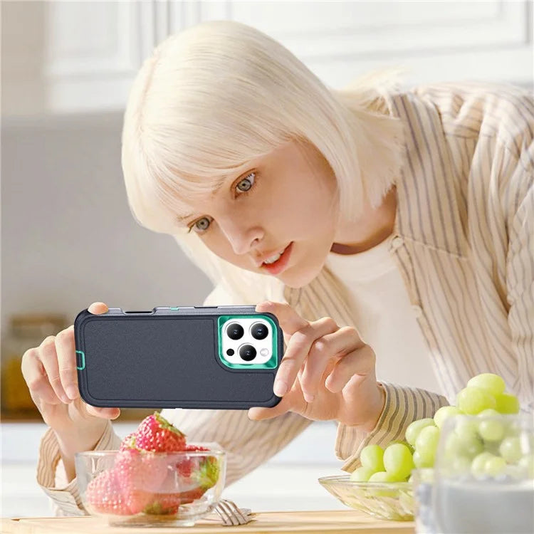 For iPhone 16 Pro Case Drop-Proof PC+Silicone+EVA 3-in-1 Phone Cover