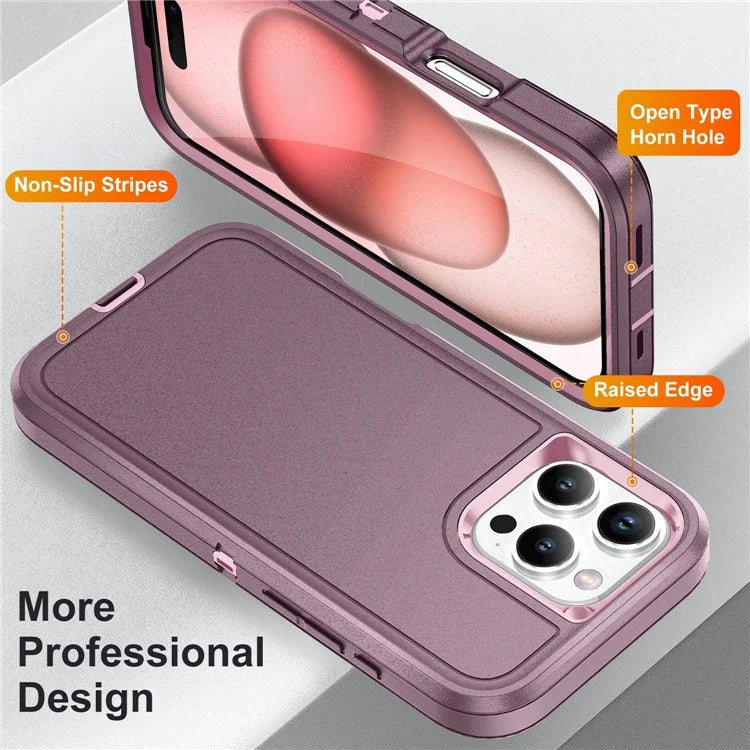 For iPhone 16 Pro Case Drop-Proof PC+Silicone+EVA 3-in-1 Phone Cover