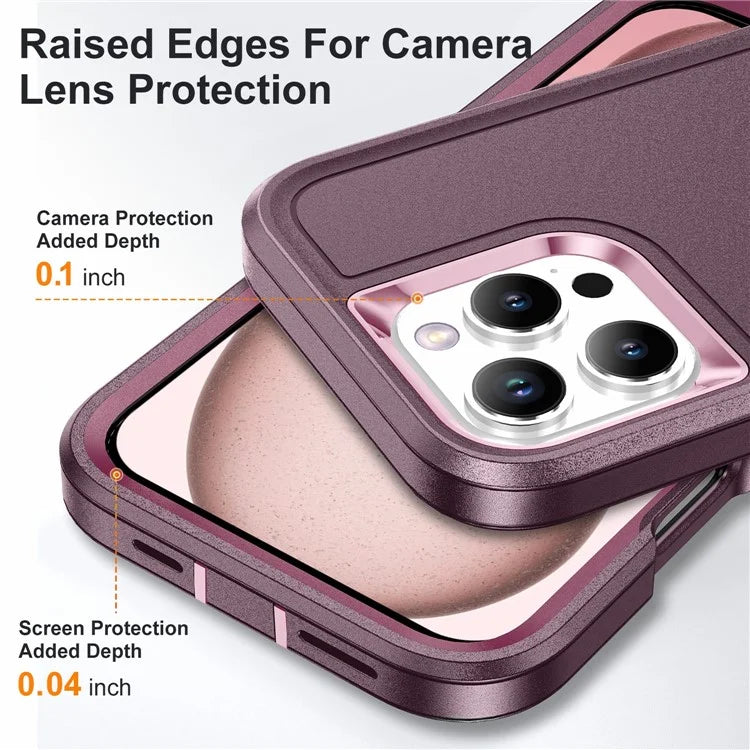 For iPhone 16 Pro Case Drop-Proof PC+Silicone+EVA 3-in-1 Phone Cover