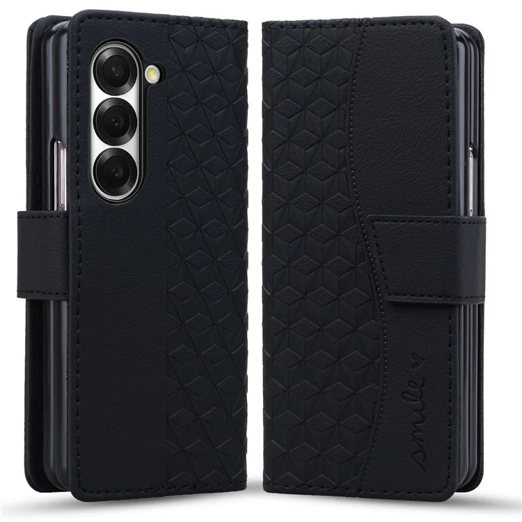 For Samsung Galaxy Z Fold6 5G Case Rhombus Pattern Leather Wallet Phone Cover