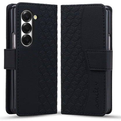 For Samsung Galaxy Z Fold6 5G Case Rhombus Pattern Leather Wallet Phone Cover