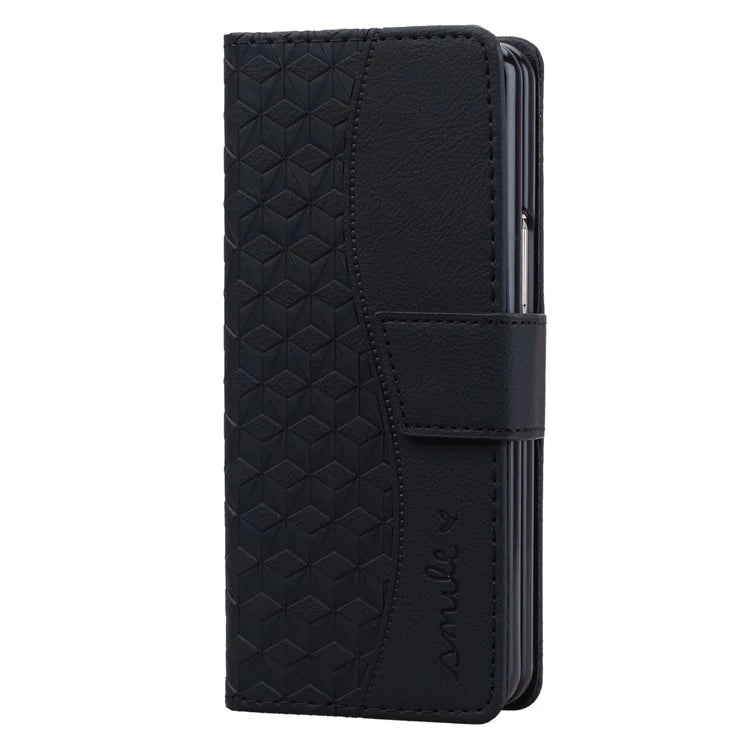 For Samsung Galaxy Z Fold6 5G Case Rhombus Pattern Leather Wallet Phone Cover