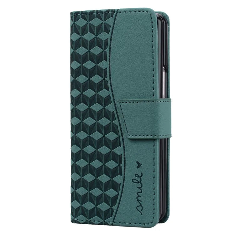 For Samsung Galaxy Z Fold6 5G Case Rhombus Pattern Leather Wallet Phone Cover