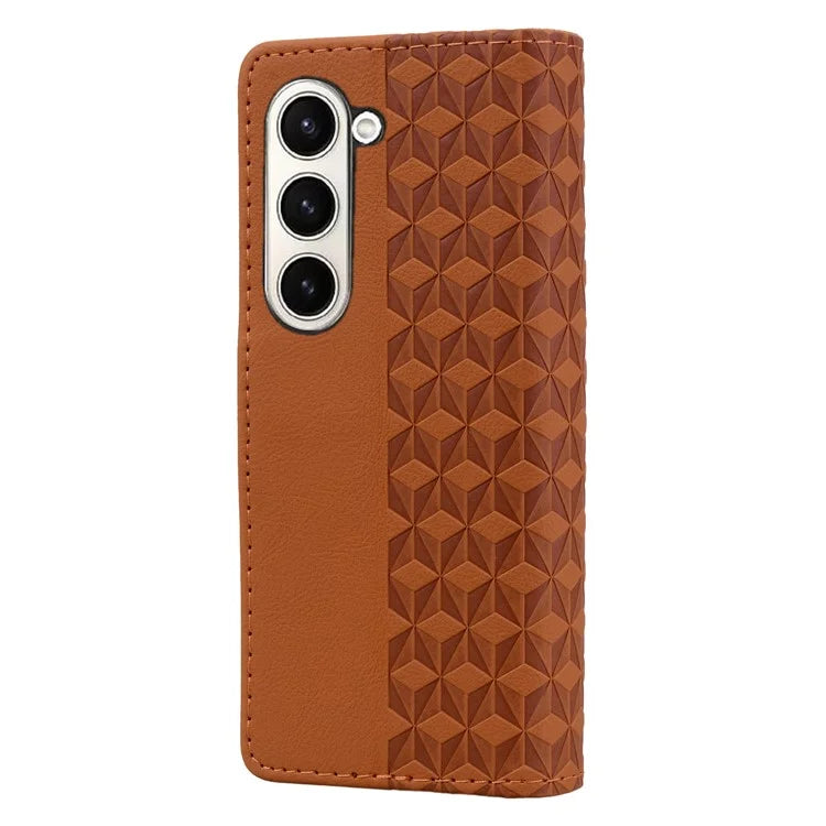 For Samsung Galaxy Z Fold6 5G Case Rhombus Pattern Leather Wallet Phone Cover